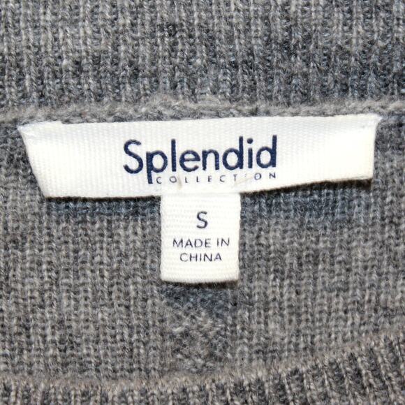 Splendid 2-ply 100% cashmere colorblock soft sweater slits Small - Picture 7 of 7